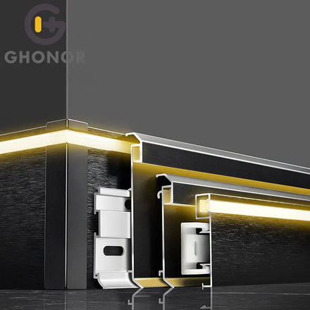 Hospital Modern Style Wall Floor Square Skirting Board Baseboard Reveals 80Mm Ghonor Free Sample