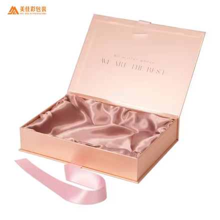 Customized Logo Rigid Cardboard Folding Gift Box Recyclable Magnetic Packaging Paper Box with Ribbon