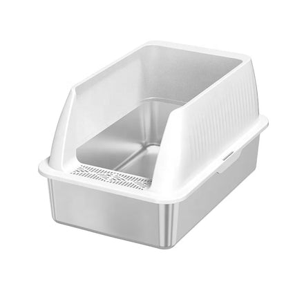 X-Large Non-Slip Stainless Steel Cat Litter Box Scoop Easy Clean Open Design 65L Capacity Odor Control Multicats Eco-Friendly