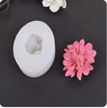 OEM 3d Sakura Flower Shaped Silicone Soap Handmade Silicone Mold for Cake Decoration Rose Flower Fondant