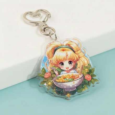 Custom Logo Water Ripple Anime Cartoon Pendant Personalized Color Edge Keychain Phone Charm Promotional Carabiner