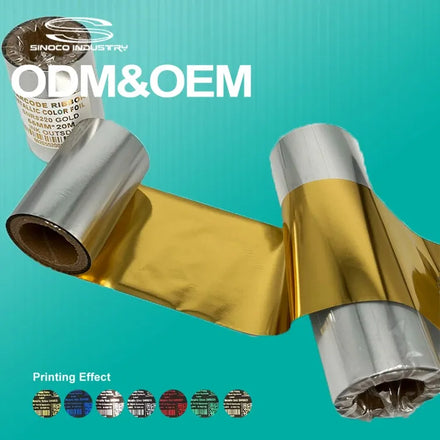 Manufacturer Direct Sale Compatible 40mm*200m Ink Shiny Metallic Gold Thermal Transfer Ribbon for Zebra/Datamax/ Label
