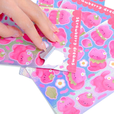 Customized Printing Kiss Cut Environmentally Friendly Custom Cute Kawaii Paper Holographic Effect Advertising Stickers Custom