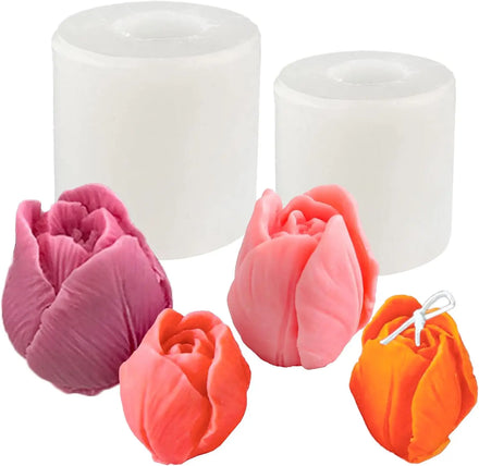 Vivid OEM Acceptable Tulip Bud Resin Flower Resin Silicone Mold for Candle Home Decorate 3D Animal Candle Making