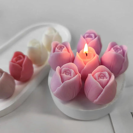 Wholesale Tulip Bud Resin Flower Resin Silicone Mold for Candle Home Decorate Mold 3D Animal Candle Making