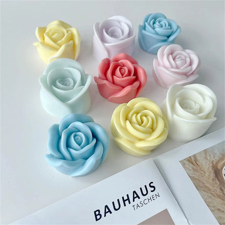 Food Grade Material 3D Rose Flower Soap Mold for Cake Decorating Valentines Day Gifts Making Handmade Chocolate Candy Soap
