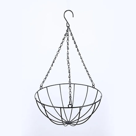 Classic Hanging Galvanized Iron Wire Basket Planter with Durable Chains for Garden and Home Decor