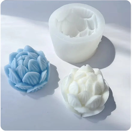 3d Lotus Flower Silicone Mold DIY Aromatherapy Candle Carved Lotus Flower Resin Craft Candle Making