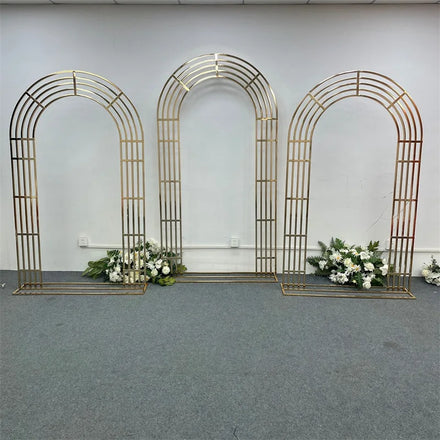 New Wedding Arch Metal Curved Five-bar Gold-plated Customized Color & Size Wedding Party Holiday Backdrop Decorations