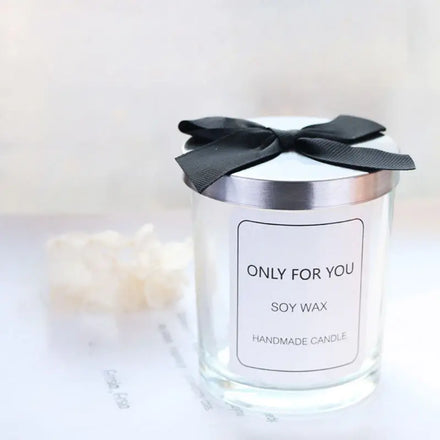 Multiple Colors Available Empty Cup Glass Jar Candles Boxes Packaging Candle With Lid and Bow Tie Iron Cover