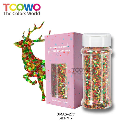 Factory Price Christmas Decorations Shiny Colorful Irregular Shape Flakes Glitter Fine and Chunky Mix Glitter