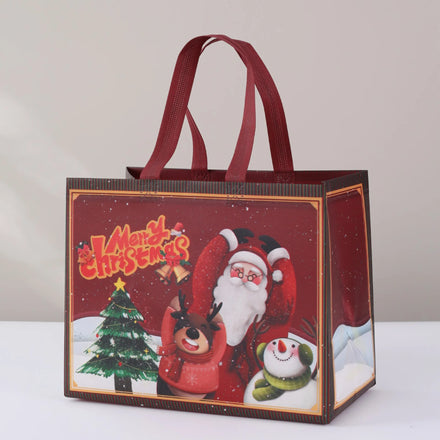 Wholesale Santa Sack Christmas Gift Bags Custom Non-Woven Handheld Printed Shopping Bags with Letter Pattern