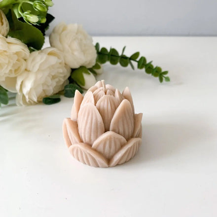 Unique 3D Lotus Flower Silicone Mold Handcraft Artistic Soy Wax Candles Soap Resin Chocolate Gypsum and Clay Crafts