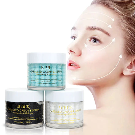 Moisturizing Hydrating Firming Reduce Fine Lines and Wrinkles Black Capsule Cream & Serum