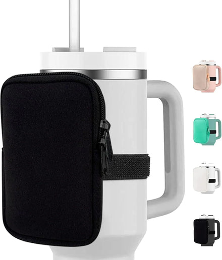 Water Bottle Carrier Bag With Phone Pocket Neoprene Water Bottle Holder Pouch With Adjustable Strap for Cup Accessories