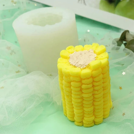 3D half Corn-Shaped Silicone Simulation Food Candle Mold Baking Pan for Candle Soaps Lotion Bar Fondant Chocolate Candy Clay