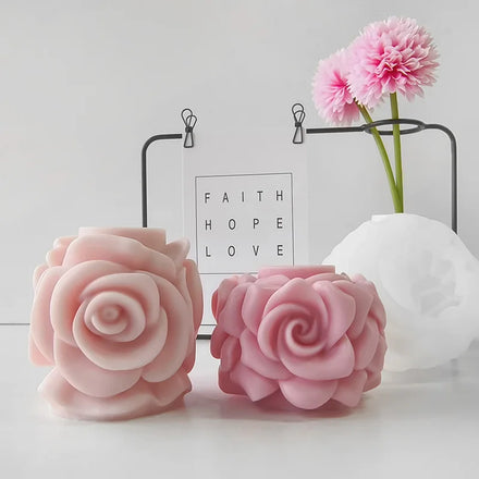 Lotus Aroma Candle Silicone Mold DIY Flower Series Rose Pillar Handmade Soap Plaster Ornament Mold Candle Making Supplies