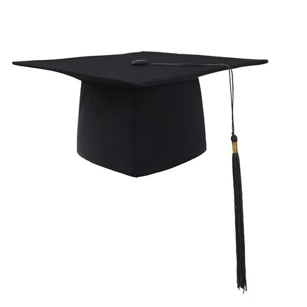 100% Polyester Matt Fabric Black Color Unisex Striped Graduation Cap Custom Hat Adults Party Outdoor Business Casual Four