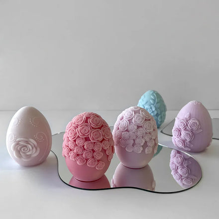 Silicone Candle Molds Easter Egg Molds for Resin Casting Floral Easter Decorations DIY Crafting Supplies Fondant Cake Fondant