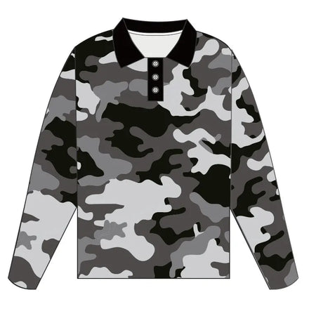 Wholesale Fishing Clothing Shirt Sublimation Upf50+ Quick Dry Lightweight Recycled Long Sleeve Camo Fishing POLO Shirt