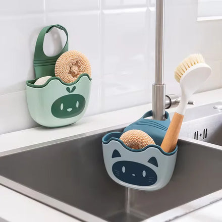 Kitchen Organizer with Adjustable Storage Basket Soap Sponge Drain Rack Holder and Brush Sink Shelf Kitchen Accessories