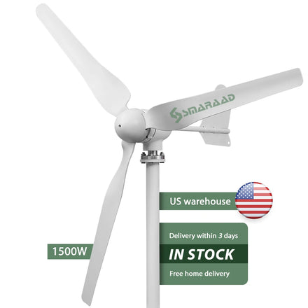 US Warehouse 1500W Horizontal Wind Power Generators 12V 24V 48V Windmill Generator