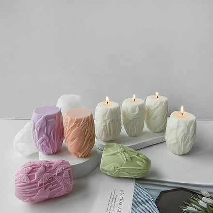 OEM 3D Cylinder Resin Bird Pattern Bottle Mold for Candle Home Decoratecandle Making Soy Wax Candles Plaster Craft Ornaments