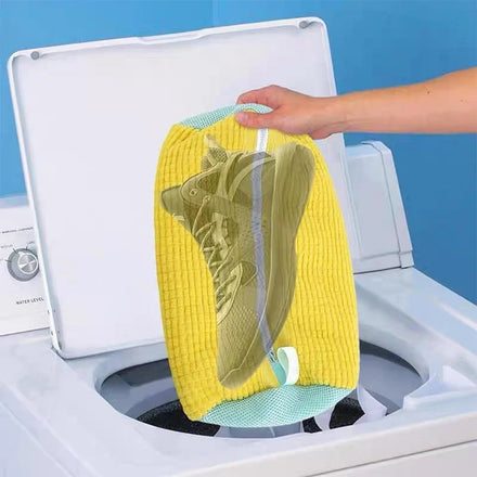 Selling Comfort Lazy People Protective 2 Mesh Fluffy Fibers Laundry Microfiber Shoe Washing Bag