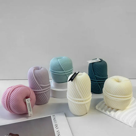 Wool Silicone Mold Handmade Knitting Pillar Candle Plaster Ornaments Wool Shape Molds Soy Wax Candle Making