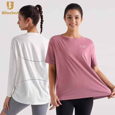 Yoga Short Shirts Dancing Training Exercise Loose Light Long Sleeve Tops Gym Wear t Shirts Camisas De Mujer Women Chemise