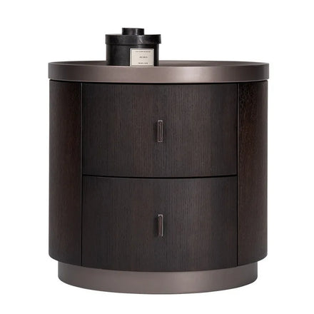 Bedroom Furniture Cylinder Design Italian Style Luxury Ash Wood Bed Side Table