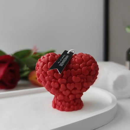 Heart Shape Candle Mold Silicone Mould for Candle Making DIY Fondant Scented 3D Moulds Valentines Day Gifts