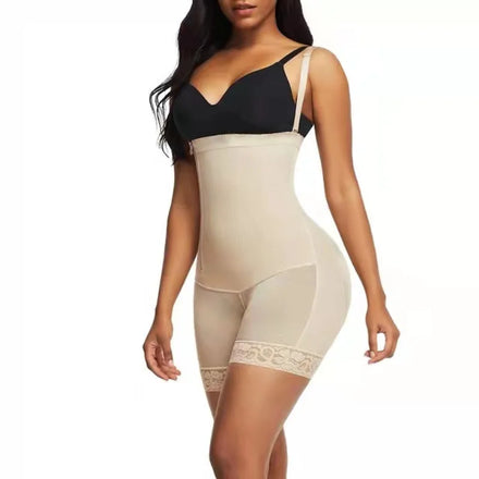 Womens Body Shaper Zipper Open Bust Sleeveless High Compression Shapewear Nylon Fabric with Hip Pad Shapewear-dropshipping