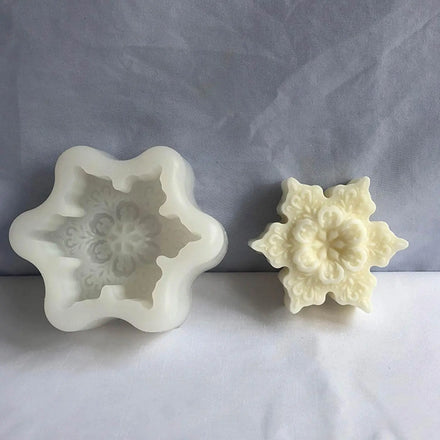 Snowflake Silicone Resin Mold for Casting Christmas Snowflake Candle Soft and Washable Durable Candle Making Party Decorations