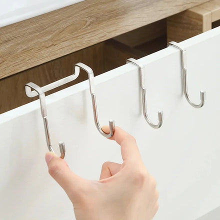 Factory Price Door Hook S-shaped Towel Bag Stainless Steel Cabinet Hooks Kitchen Bathroom Cabinets Home Storage Organization