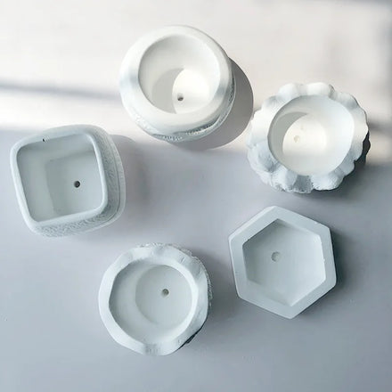Flower Pot Silicone Mold Epoxy Resin Aromatherapy Candle Cup Molds for Christmas Plaster Cement Decorative