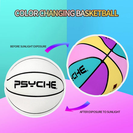 PSYCHE Custom Logo Durable Color-Changing Leather Practice Basketball Personalized and Versatile for Players of All Levels