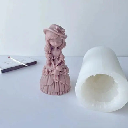 Little Girls Doll Candle Silicone Mold DIY Cute Princess W/Dress Mould Princess Candle Resin