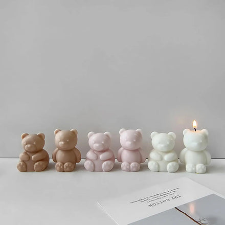 3D Bear Silicone Candle Mold Aromatherapy Plaster Decorative Crafts Resin Mold DIY Handmade Gift Making