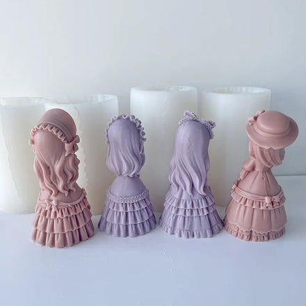 3D Doll Princess Silicone Candle Mold DIY Gypsum Dolls Aromatherapy Candle Resin Soap Mould Cake Chocolate Molds Home Decor Gift