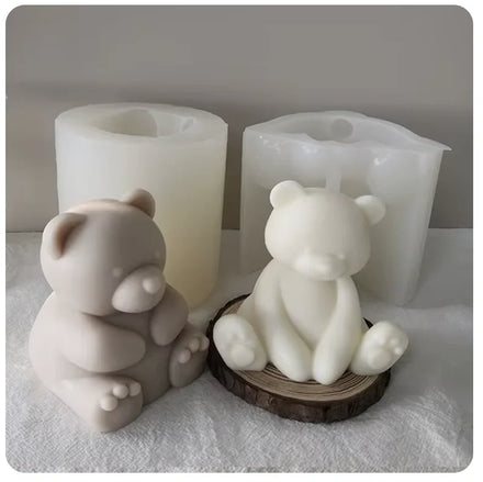 Cute Sitting Bear Silicone Mold DIY Scented Candles Soap Ornament Molds Plaster Resin Cake Baking Making Home Decor Craft Gifts