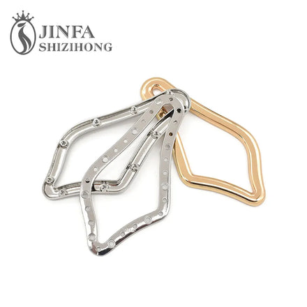 High-end New Style Irregular Metal Front Connectors Rust-proof Buckle With Screw Back Side for Luxury Garment Women Dress
