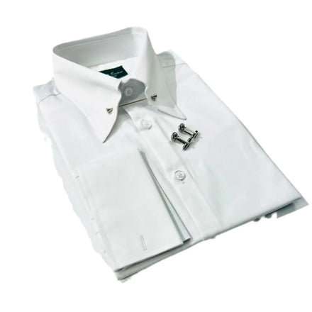 Custom Luxury Men Long-sleeved Formal Shirt French Cufflink Shirts Pins Collar Pointed Collar Peaked Chemise Homme Dress Shirts