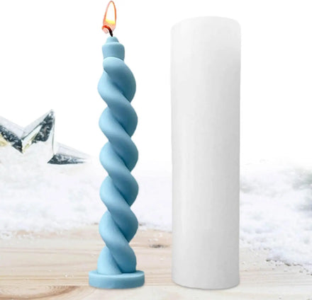 DIY Spiral Taper Candle Mold for Candle Making Twist Silicone Mold Twisted Candlestick Mold