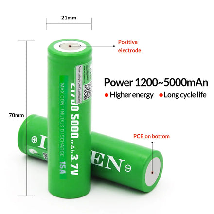 IMREN 5000mAh 3.7V 5000mah Cylindrical Battery Cell 18650/26650 Lithium Iron Phosphate Cell for Ebike/E-Scooter USA Stock