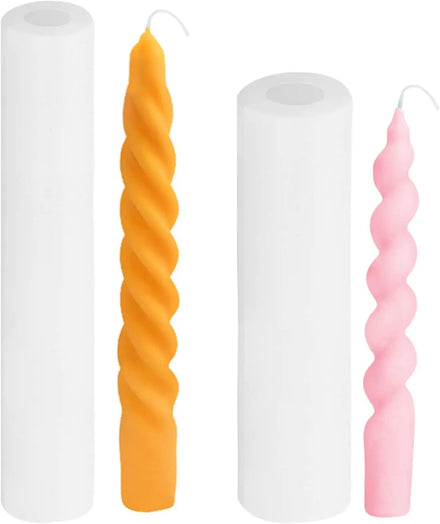 3D Candle Making Molds DIY Long Twisted Silicone Candle Molds Spiral Conical Mold Tools