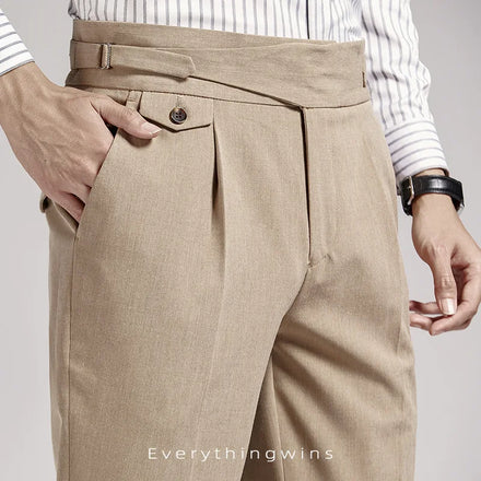 Custom Napoles Stylish Men's Suit Pants Italian Version High Waist Tuxedo Pants Pantalon Pour Hommes Formal Pants Men