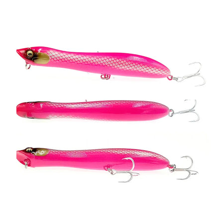 12.5cm 20g Fresh Water Long Cast Bass Fishing Lure Printed ABS Snake Head Popper Lure Hard Bait Stickbait