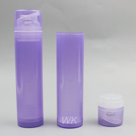 Custom Purple PP Plastic Cosmetic Cream Vacuum Bottle with Pump for Lotion