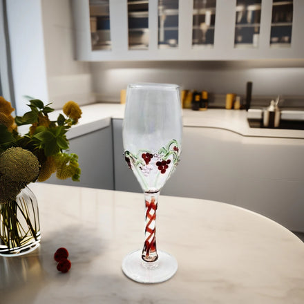 Chien Keng Hand Blown Handmade Modern Heat-resistant Durable 7-10 oz (200~300ml) Borosilicate Mosaic Glass Red Wine Goblets